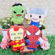 GANTUNGAN Spiderman Superhero Doll Keychain Hulk Ironman Doll Keychain THOR