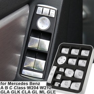 Car Window Glass Lift Button Cover Switch Panel Keys Cap Sticker for Mercedes Benz A B C Class W204 W212 GLA GLK CLA GL ML GLE