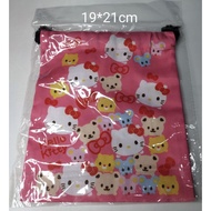 hello kitty draw string porch 19*21cm pink