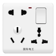 Socket switch panelInternational Electrician one open eight-hole high-power switch socket Panel household wall conceale