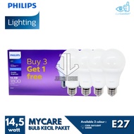 PHILIPS LED MYCARE 14.5W BULB LAMP SAVING PACKAGE 3 FREE 1 14.5 WATT BULB A60 E27