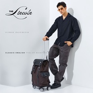 [THE LINCOLN] FASHION TROLLEY BACKPACK AIRPLANE CABIN LUGGAGE SUITCASE PREMIUM LEATHER MATERIAL WATE