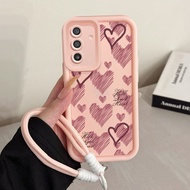 Samsung A17 4G/5G A17 5G M17 5G F17 5G Casing Silikon Softcase Motif Hati Hitam Merah