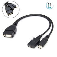 [AT] 1Pcs Usb One cent two Port Adapter OTG Cable For Mobile Tablet External Power Supply TH