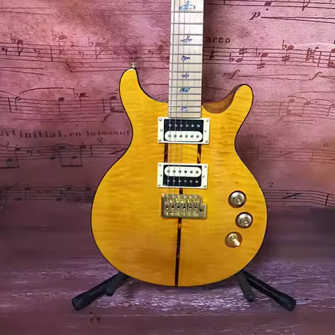 HOT PRS Tiger Pattern Maple Double Missing Corner DC Electric Guitar Single Shake System Delivery In