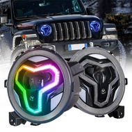 Brand new OVOVS 9" Round Headlight JL Blue-tooth Control 9 Inch Bright RGB Headlights for Jeep Wrang