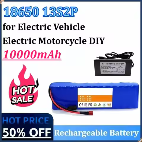 18650 13S2P 48V 10000mAh High Power Battery for Electric Vehicle Electric Motorcycle DIY Battery wit