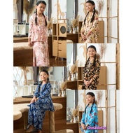 Baju Kurung Kebaya Batik Modern Girls 1-12Tahun Baju Kebaya Budak Perempuan Melayu Dress Raya Kebaya