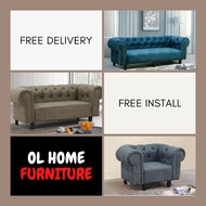 OL HOME Harter Series Fabric Sofa Set  1/2/3 Chesterfield Sofa