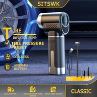 SITSWK Cordless Digital Car Air Pump Tayar Kereta Electric Rechargeable Tire Inflator Pump For Bike Motorcycle