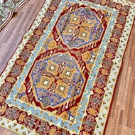 印度喀什米爾 手工刺繡羊毛大型地毯 152x91 — 圖騰