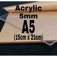 Acrylic Acrylic Sheet A5 Size (15cm x 21cm) 5mm Thickness
