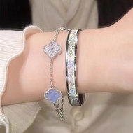 Women's 4-leaf clover bracelet with stones, lovely fashion bracelet jewelry