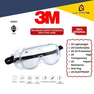 3M 1621 AF Safety Goggles 1621AF Anti-Fog Clear Lenses for Chemical Splash Protection Polycarbonate 
