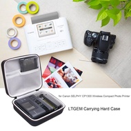 Carrying EVA Hard Case (NO Printer Included) for Canon Selphy CP1300 CP1200 Photo Printer Bag Protective Storage Box with Handle Zipper Design Water-proof Black 9.8*8.8*4.2 Inch ca