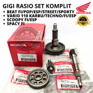 ORIGINAL PAKET GEAR GIGI RASIO GARDAN CVT ASSY SET KOMPLIT GIR AS PULLY RODA HONDA KZL BEAT FI STREET SPORTY POP VARIO 110 KARBU OLD LAMA TECHNO FI CBS SPACY SCOOPY FI ESP KUALITAS ASLI ORI AHM HGP TECNO TEKNO