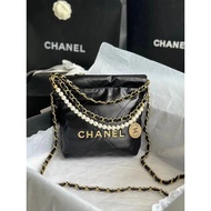 CHANEL 2023 Early Spring Xiaoxiangjia 22bag Mini Pearl Bag mini22 Garbage Bag Pearl hobo Bag Underar