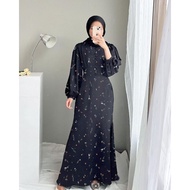 EKSLUSIF Shofie Korean Dress Baju Gamis Muslim Motif Bunga Kecil