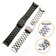 20mm 22mm Straight Arc End Watch Bands for Seiko SKX007 SKX009 Solid Stainless Steel Waterproof Strap for Rolex Fold Buckle