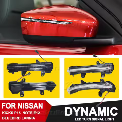 LED Turn Signal Light Dynamic Side Wing Mirror Indicator Blinker For Nissan Kicks P15 Sylphy Note E1