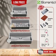 [Kingsman] SORENTO Undermount Topmount Honeycomb Stainless Steel 304 Single Bowl Kitchen Sink Dapur 