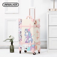Uniwalker 2 in 1 Luggage bag 22+13/26+13 inch suitcase universal traveller handmade suitcase cartoon