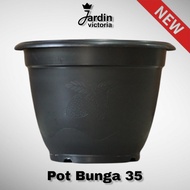 Pot Bunga Hitam 35 | Pot Besar Plastik 35 | Pot Hitam Besar 35