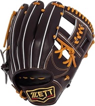 Zett Pro State Soft Baseball Glove for Second/Short Right Throw, Brown x Oak Brown, Size: 3 BRGB3024