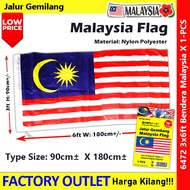 Bendera Jalur Gemilang Malaysia Flag Besar Big Large Size Nylon / Polyester Jalur Gemilang Malaysia 