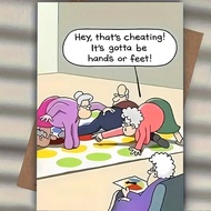 1pc This Rude Birthday Card, Featuring A Hilarious Illustration, Says, "Hey, That's Cheating! It's G