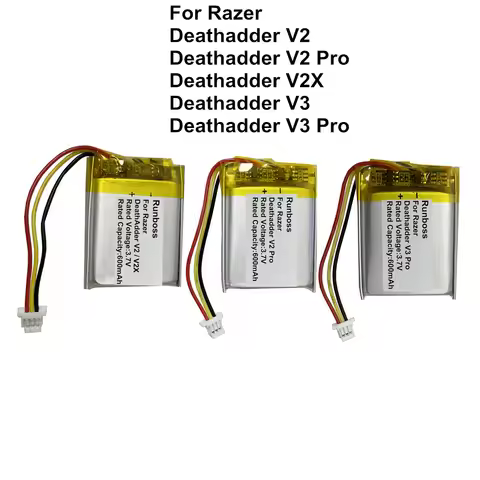 Replacement Wireless Mouse Battery 600mAh For Razer Deathadder V2/V2 Pro RZ01-03350,V2X /V3/V3 Pro R