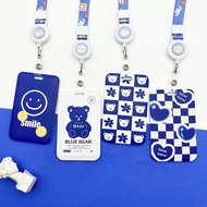 SG seller/Student Ezlink Cardholder Klein Blue Access Control Cartoon Bus Subway IC Cardholder学生饭卡套克