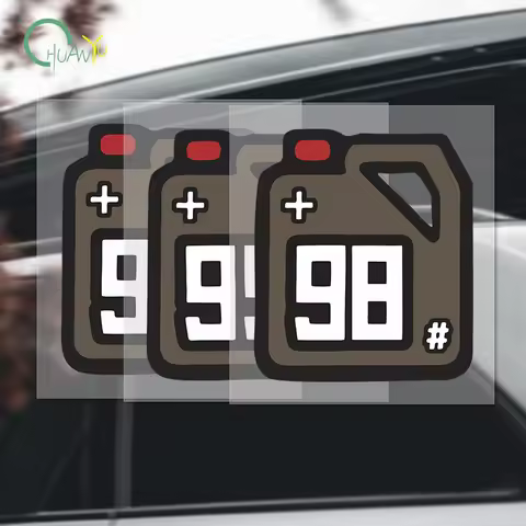 Car fuel tank lid sticker; personalized creative motorcycle fuel lid gas 92# 95# 98 reminder sticker