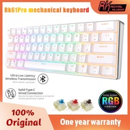 Royal Kludge RK61 Pro RGB Tri-Mode Hotswappable ฐานอลูมิเนียม61คีย์60% คีย์บอร์ดเกม PBT ข้อความเหมือ