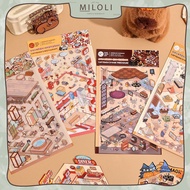 [MILOLI] 3Pcs CARTOON CAPYBARA WORLD LANDSCRAP Sticker PET Planner 3D DIY Scrapbook Journal Decor St