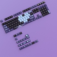 Silver-Haired Warrior Girl Keycaps Anime Black Blue Heart keycaps PBT Side shine through RGB font ke