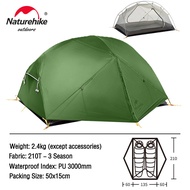 Naturehike Mongar 2 Person Camping Tent 20D nylon /210T polyester Double Layer Breathable Waterproof