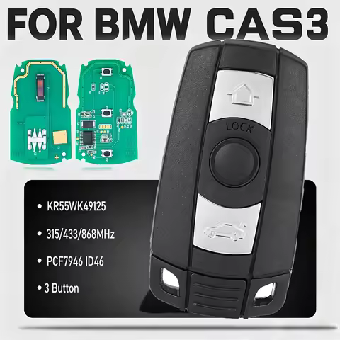 KEYECU KR55WK49125 CAS3 3 Button 315MHz/434MHz/868MHz PCF7945 Smart Remote Key for BMW E60.E61.E90.E