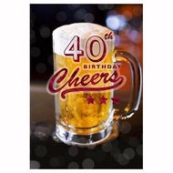 GREETING CARD- HALLMARK- GREETING CARD- 40th- BIRTHDAY CARD- CHEERS