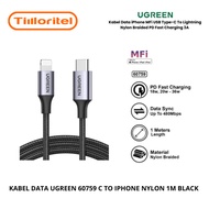IPHONE UGREEN 60759 C TO DATA CABLE 1M BLACK NYLONiphone