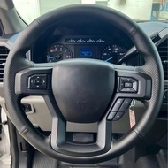 DIY Artificial leather Suede Carbon Fiber Customized Hand-stitched Car Steering Wheel Cover For Ford
