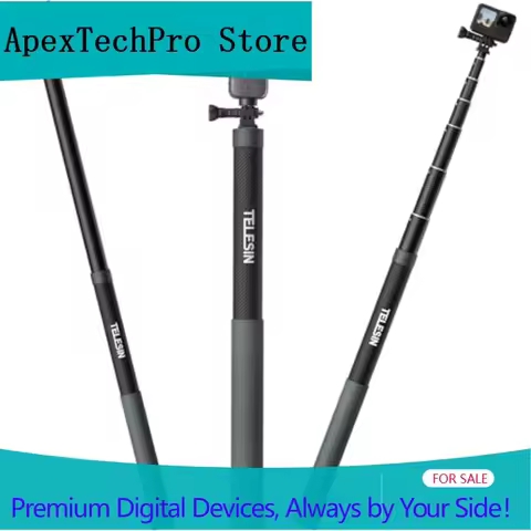 ApexTPTELESIN G3 Selfie Stick Pole 118/3M Carbon Fiber Waterproof Underwater Mopod For GoPro Max 13 