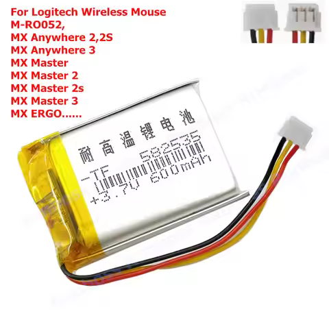 Wireless Mouse Battery 3.7V 600mAh for Logitech MX Master 2,Master 3,Master 2s,ERGO,Master 3S,Anywhe