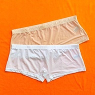 男女通用内裤低腰内裤低腰紧身弹力薄款冰丝平角裤透明感内裤男Men's and women's underwear, low waist underwear, low waist tight elast