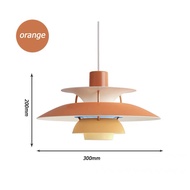 โคมไฟระย้าไตรรงค์ร้านอาหารแนวนอร์ดิกสไตล์ญี่ปุ่นไฟร้านอาหารสไตล์ครีม Ph5แบบเรียบง่ายจานบินไฟบ้านติดห