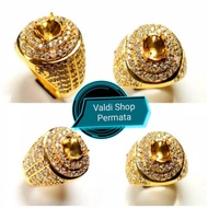 Ring / Emban Micro Setting Alpaka Super Full Zirconnya Perak Hongkong