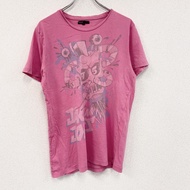 JACK&JONES 短袖印花 T 卹，骷髏圖案，粉紅色，XL 碼，古著