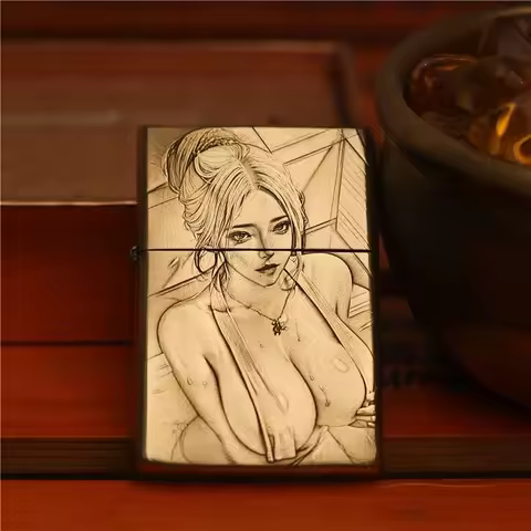 ZORRO Windproof Kerosen Lighter, Brass Armor, Embossed Antique Figures, Beautiful Women, Men's Gift