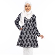 AQEELA Batik Muslimah Blouse - White (qb141e)