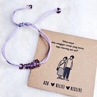 Gelang Tali Batu Pecah / gelang tali etnik / gelang korea